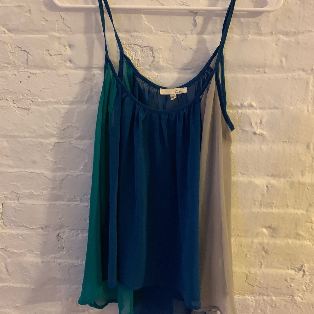 Lush Spaghetti Strap Blouse w/ Button on Back